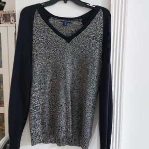 American Living Womens V Neck 2 Toned Sweater Comfortable Warm MEDIUM